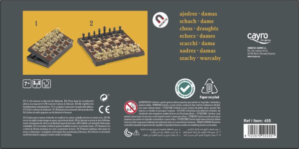 AJEDREZ DAMAS MAGNETICO PLEGABLE GRANDE - Imagen 2