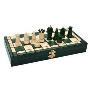 AJEDREZ PLEGABLE DE MADERA VERDE