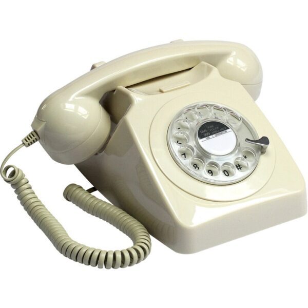 TELÉFONO VINTAGE 70s GIRATORIO BEIGE